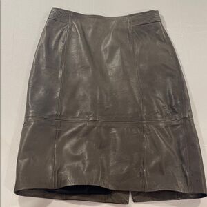 Boss by Hugo Boss Green/Brown Leather Skirt Size 0